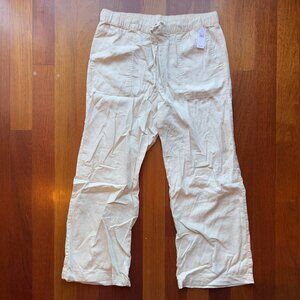 NWT GAP Factory Tan Linen Drawstring Pants